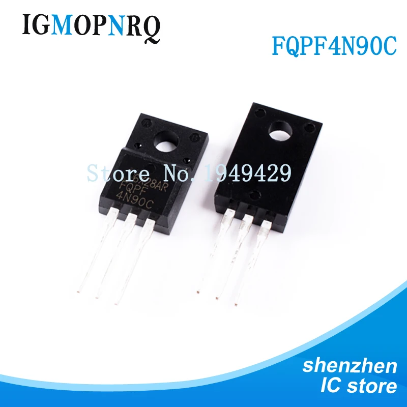 10 قطعة FQPF4N90C إلى 220 4N90C 4N90 MOSFET 900V N-Ch Q-FET مسبقا C-سلسلة جديد