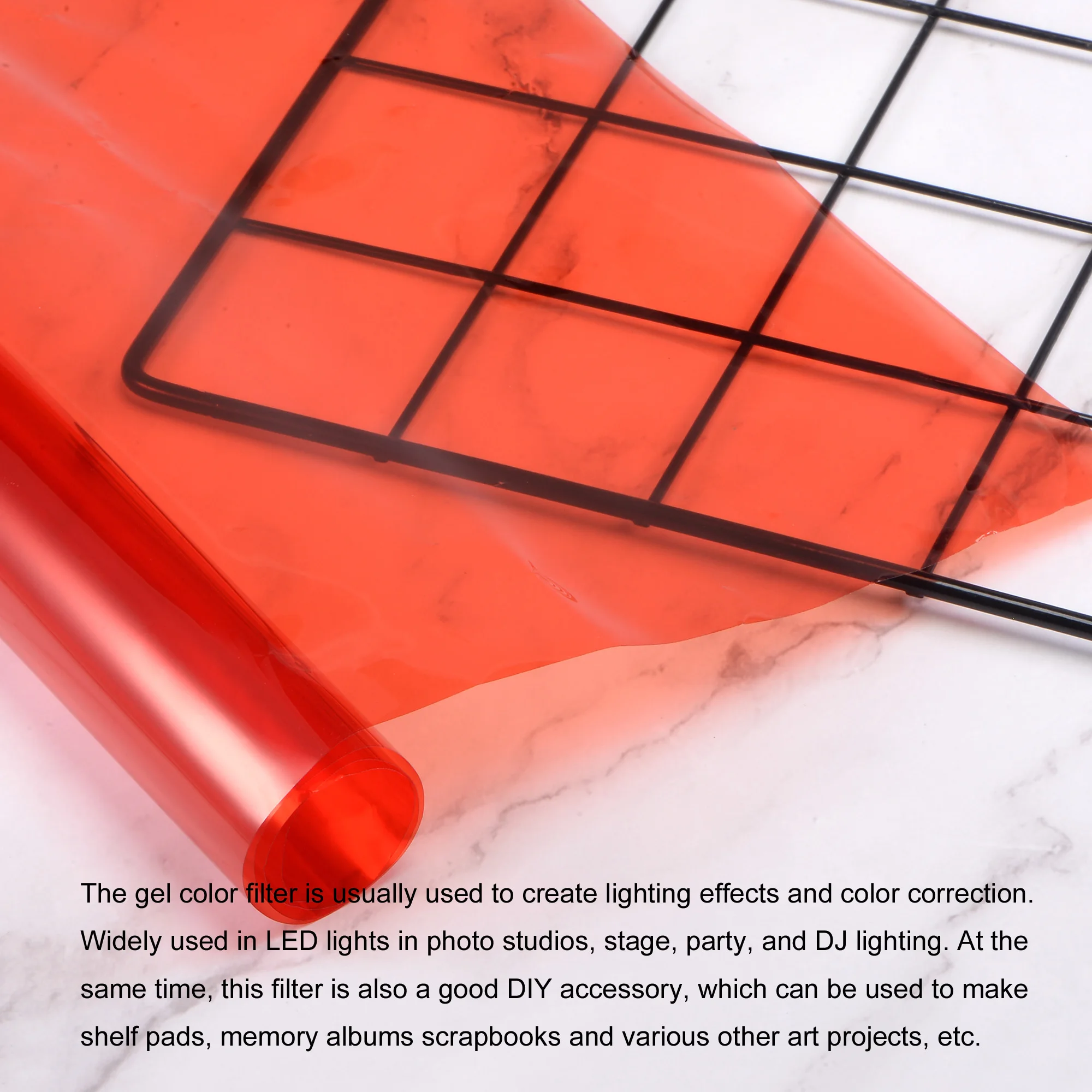 Uxcell Gel Kleur Filter Papier Polyester Film 40X50Cm Rood Voor Fotostudio Rood Hoofd Licht