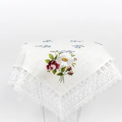 Lace  Flower Embroidery Design  Square Rectangle  Decorative  Dinning  Tablecloth Sofa Cover