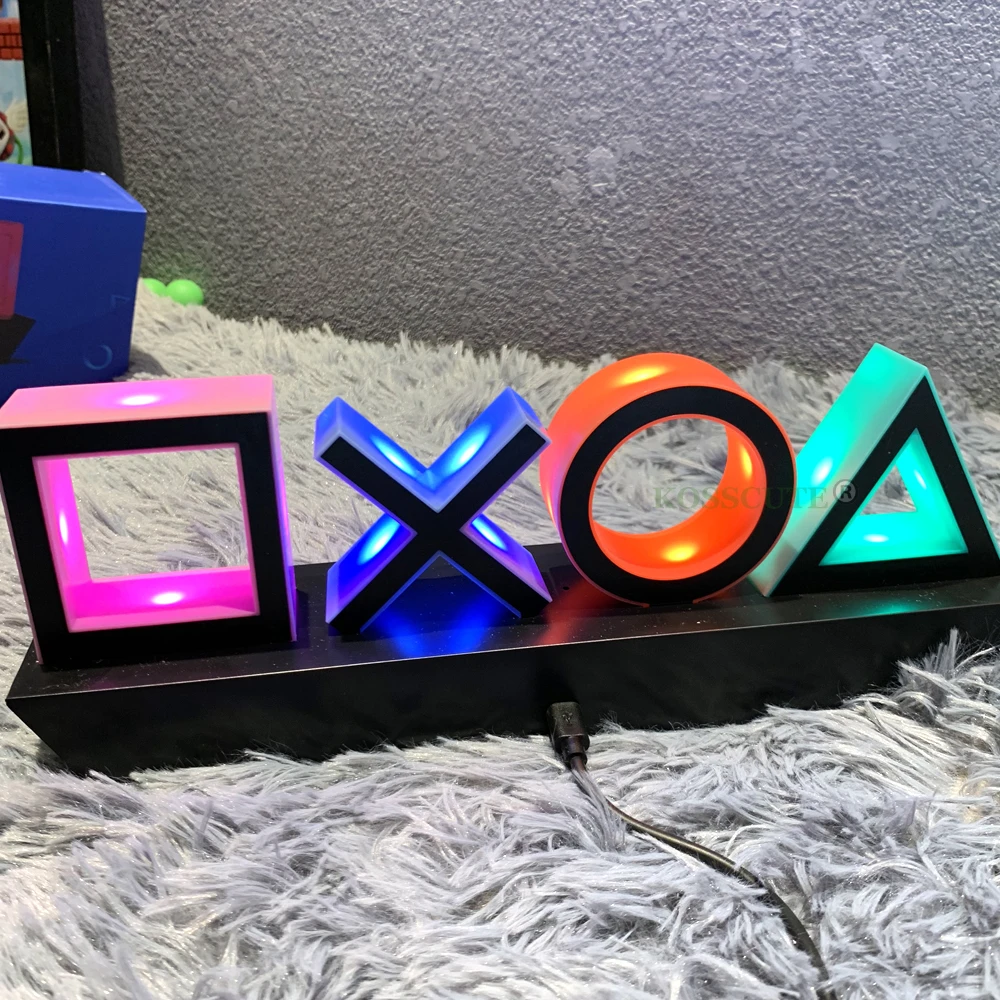 Game Icon Light PS4 Music Playstation Icon Light Voice Control LED Neon Lamp Atmosphere Decoration for Bar USB/Battery Powered