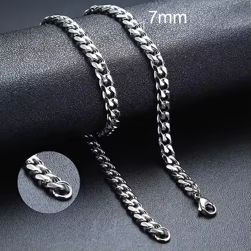 Vnox Cuban Chain Necklace for Men Women,Basic Punk Stainless Steel Curb Link Chain Chokers,Vintage Gold Color Solid Metal Collar - Image 13