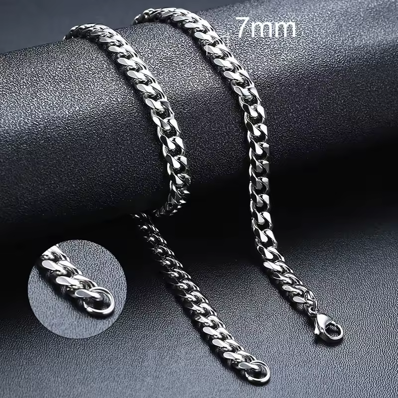 Vnox Cuban Chain Necklace for Men Women,Basic Punk Stainless Steel Curb Link Chain Chokers,Vintage Gold Color Solid Metal Collar - Image 13