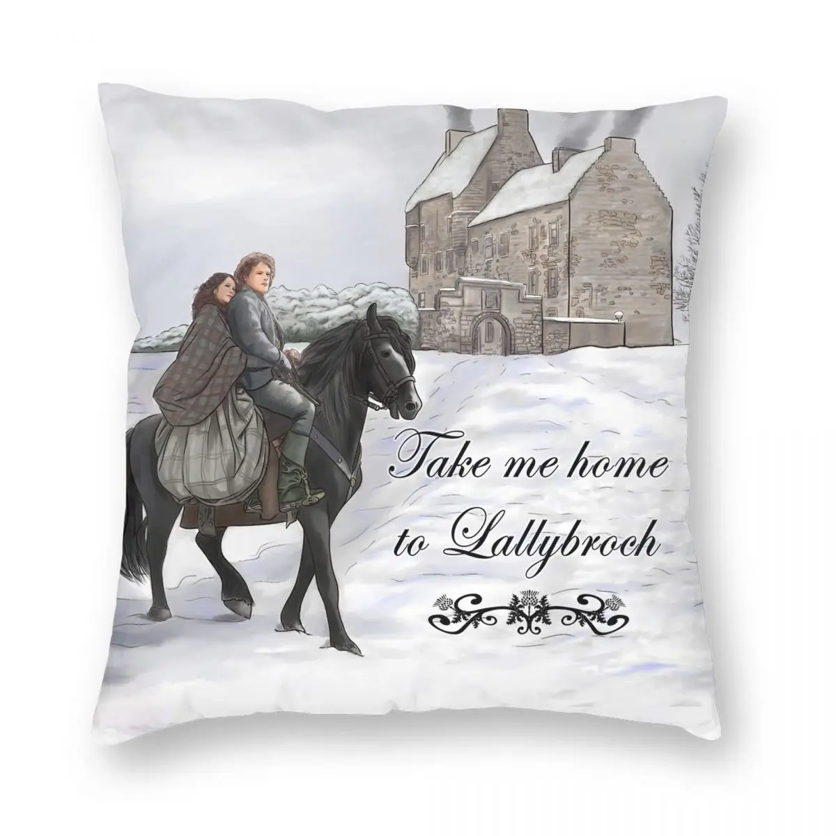 

Take Me Home To Lallybroch Outlander Square Pillowcase Polyester Linen Velvet Zip Decorative Pillow Case Home Cushion Case