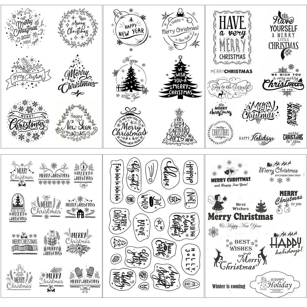 Christmas Text Wishes Collection Clear Stamps For DIY Scrapbooking Card Making Album Decorative Silicone Seal Craft