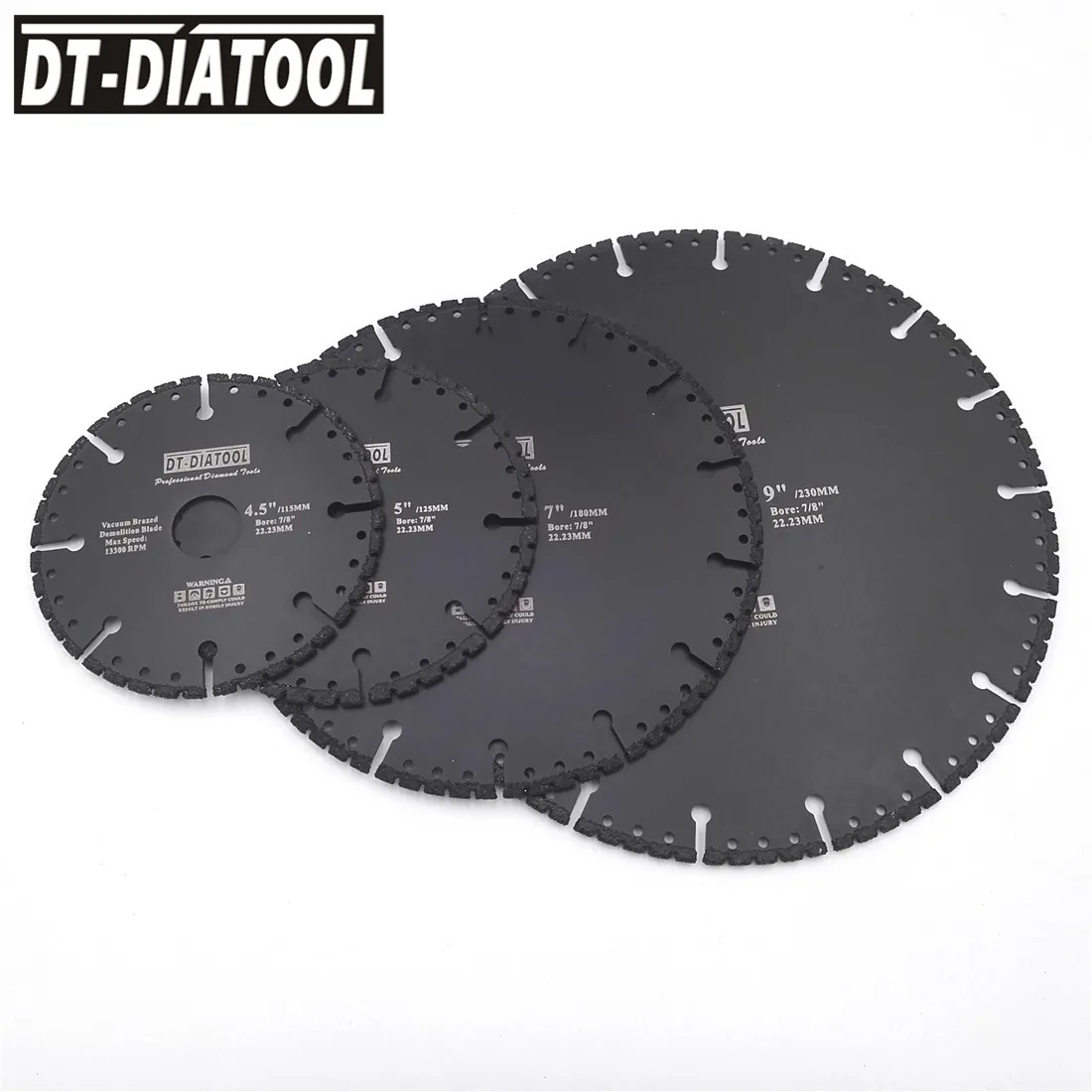 DT-DIATOOL 4pcs/set Vacuum Brazed Diamond Saw Blade All Purpose cutting disc Demolition blade