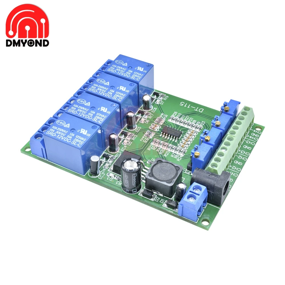 DC 12V 200mA 4ch 4 Way 4 Channel Voltage Comparator Perfect LM393 Comparison Module Diy Electronic LM393 Relay Board