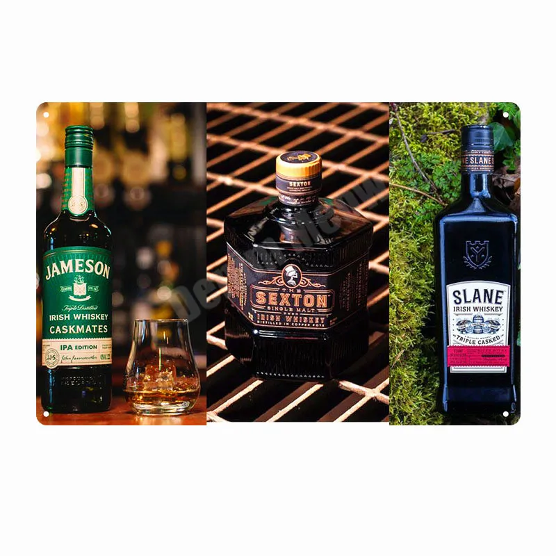 Irish Whiskey Plaque Vintage Metal Tin Signs Pub Bar Club Home Decoration Cold Beer Wall Posters Ginger Ale Art Painting ZSS57