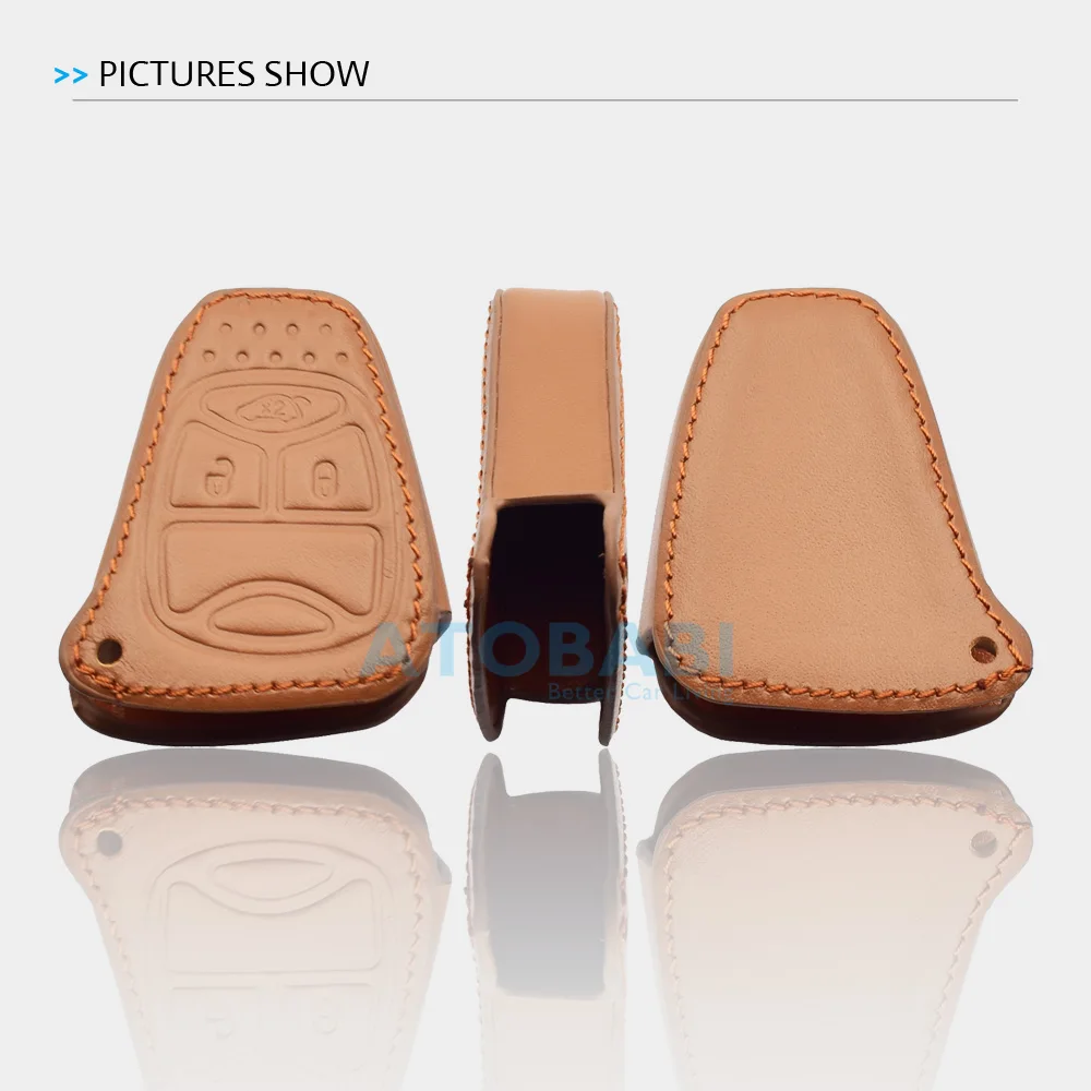 Leder Auto Schlüssel Fällen Fernbedienung Abdeckung Jacke Für Jeep Grand Cherokee Kommandant Liberty Dodge Avenger Ladegerät Durango Magnum – Detail 3