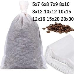 100 PCS Tea Filter Bags Non-woven Fabric Disposable Teabags Empty Tea Bags Cotton Drawstring Seal Filter Tea Bags for Loose Tea