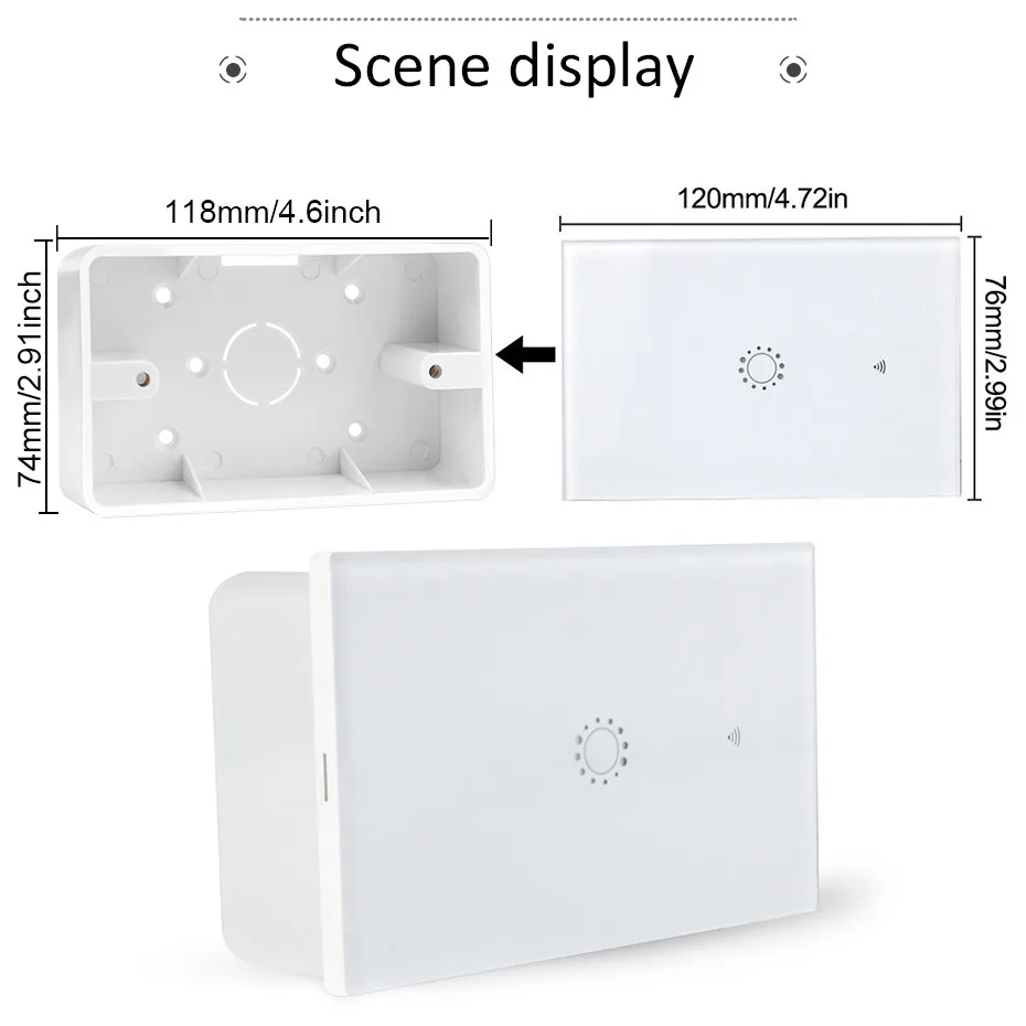 Wall Surface Mounting Bottom Box 118mm*74mm*34mm PVC plastic Switch External Mounting Box For US Standard Wall Switch Socket