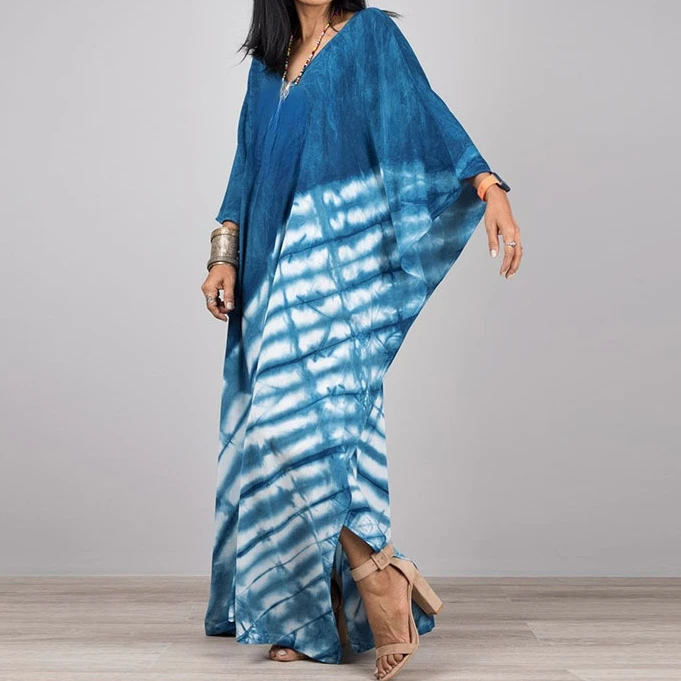 ثوب سباحة بكيني للسيدات بمقاسات كبيرة بتصميم بوهيمي مطبوع للشاطئ سترة صيفية للنساء بدل استحمام رداء دي بلاج قفطان