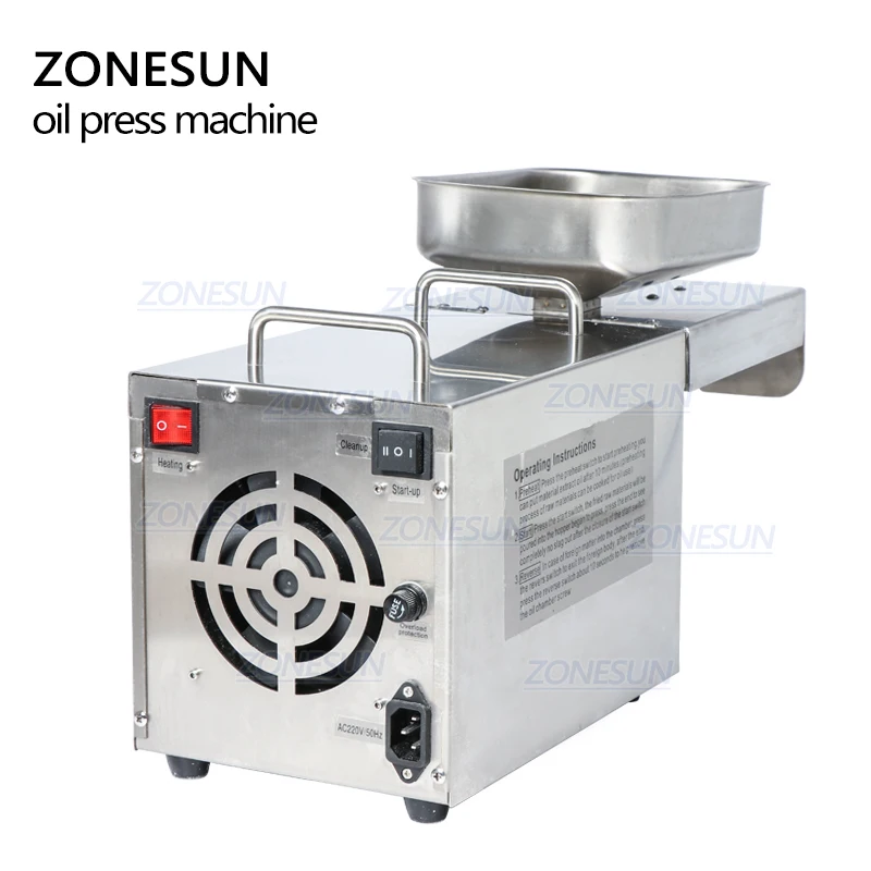 ZONESUN Automatic Cold Oil Press Machine Commercial Oil Extractor Temperature Control Peanut Sunflower Seeds Oil Presser 110V220