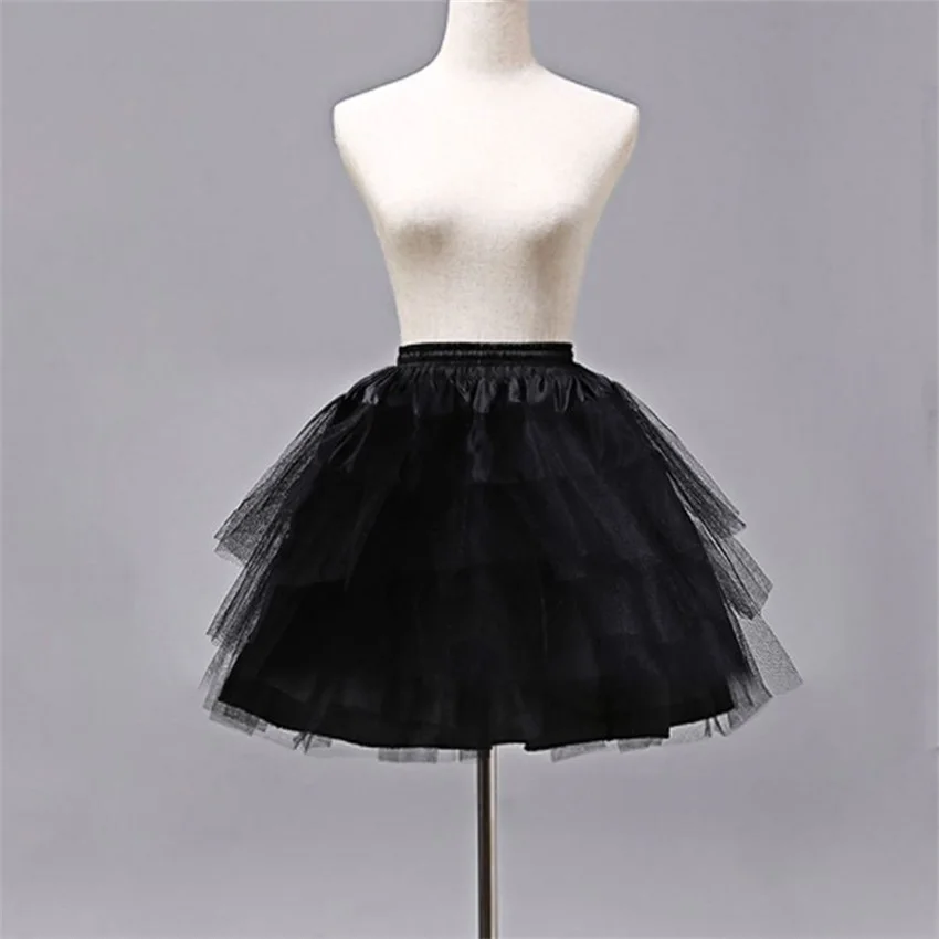 Top Qualität Lager Weiß Schwarz Ballett Petticoat Tüll Rüschen Kurzen Krinoline Braut Petticoats Dame Mädchen Kind Unterrock