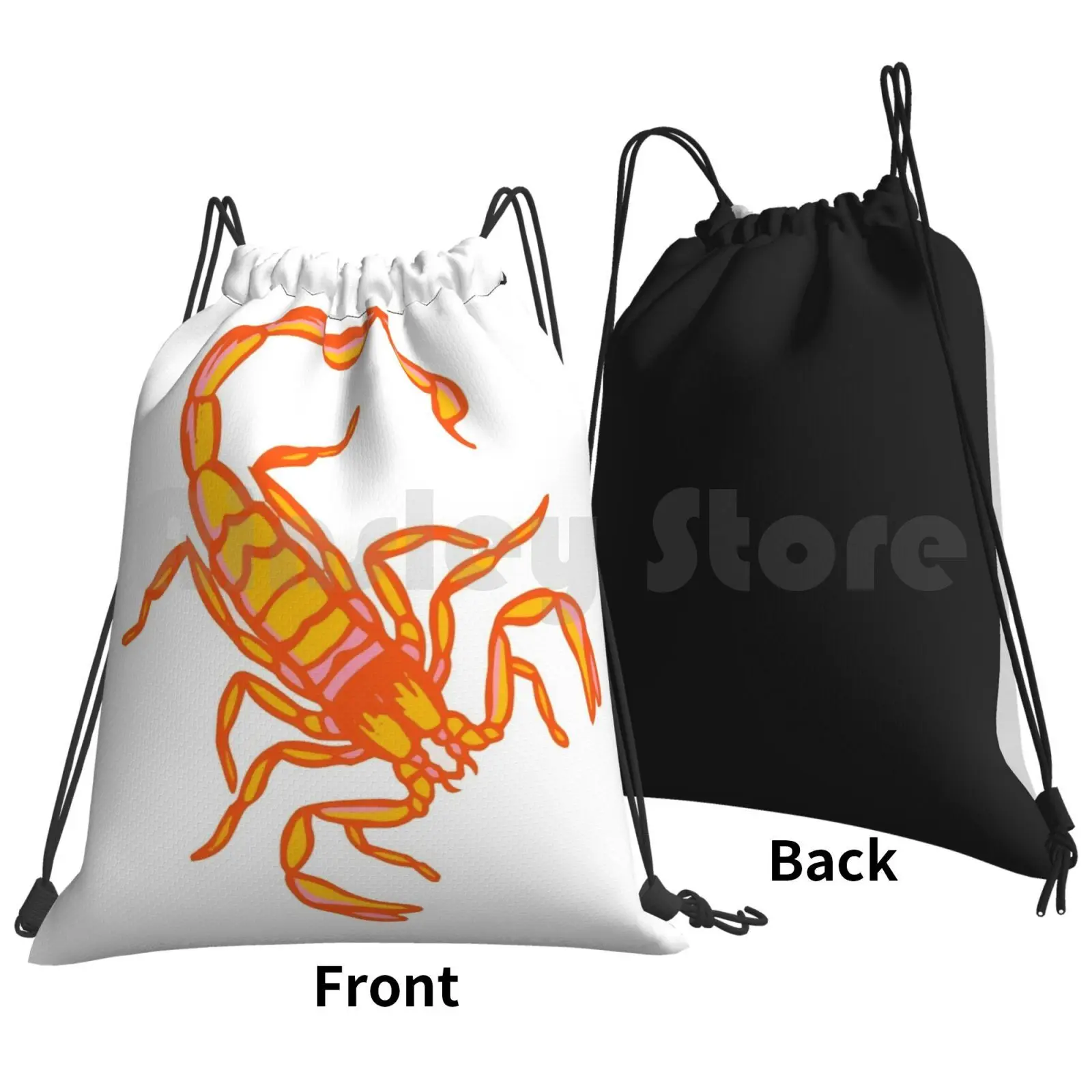 Scorpion Graphic By Crawl Home Backpack Drawstring Bags Gym Bag Waterproof Scopion Crawlhome Arachnids Flashart Sting