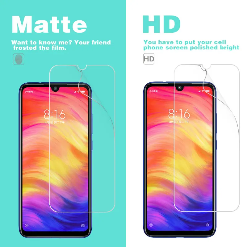 HD Clear Glossy Film For Xiaomi Redmi Go Note 2 3 4 4X 5 Pro 7 S2 Global Version Anti-Glare matte LCD Screen Film Cover