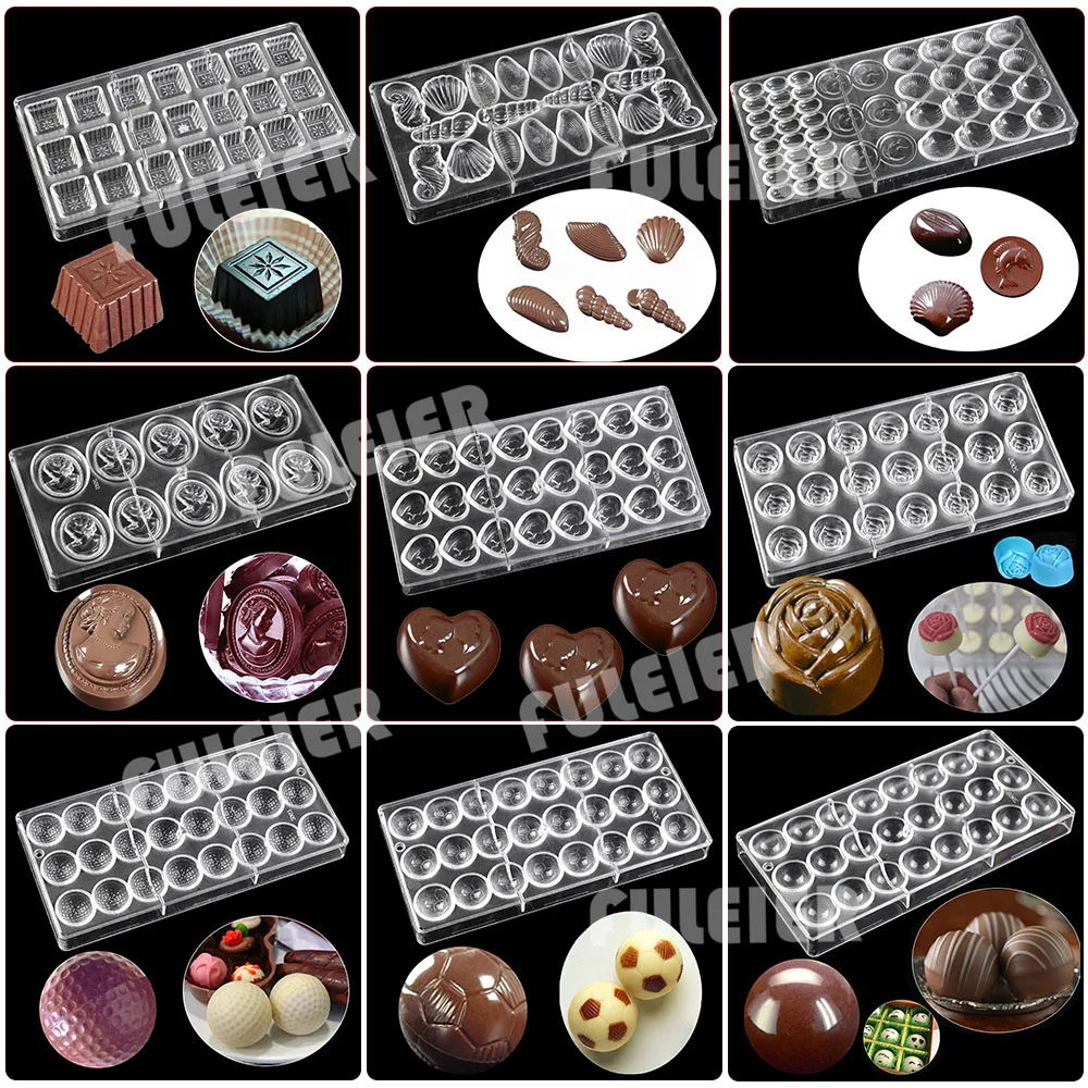 Polycarbonate Chocolate Mold Baking Confectionery Tools For Cake Decoration Pastry Baking Chocolate Candy Mold Bakeware Pan