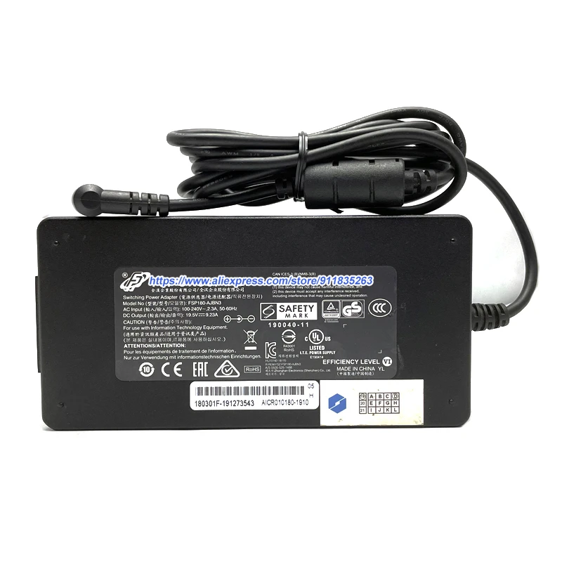 Imagem -05 - Original Fsp Adaptador de Alimentação de Comutação 19.5v 9.23a Fsp180-ajbn3 Carregador do Portátil para Tongfang Xne15e19 para Evoo Eg-lp5-bk Mag15