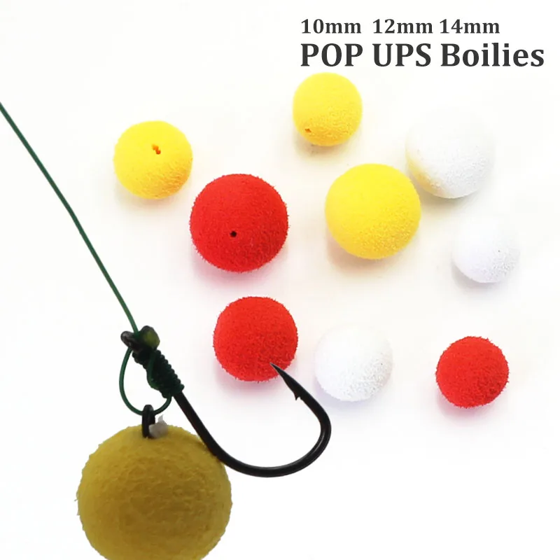Pop Ups Boilies Carp Fishing Bait Boilies Floating Ball Beads for Carp Feeder Fishing Hair Rig Sztuczna przynęta 8mm 12mm 14mm