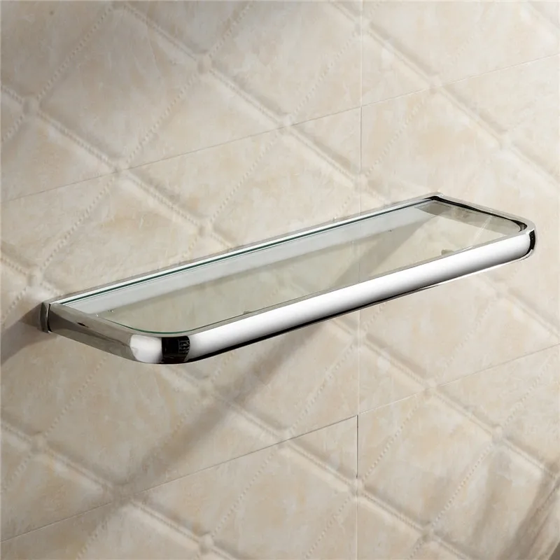 

Vidric Chrome Bathroom glass shelf copper corner Storage Shelf Shower Shampoo Soap shelf Bathroom Accessories