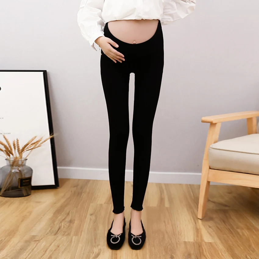 Pregnant women's pants 2019 new low waist leggings wear autumn and winter in South Korea wild pregnant women feet pants