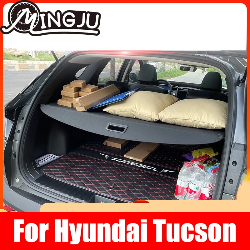 For Hyundai Tucson 2021 NX4 Dedicated Trunk Cover Material Curtain Rear Curtain Retractable Space Car Trunk Bag Car-styling