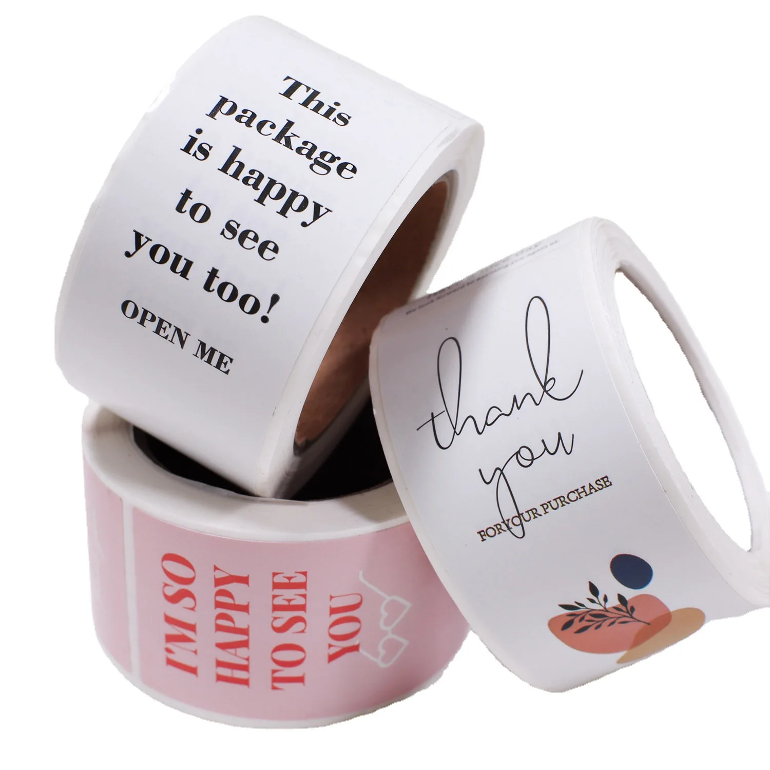 

100 шт. милых розовых наклеек «Эта упаковка рада видеть вас тоже» с благодарностью, деловые подарочные декоративные этикетки для упаковки