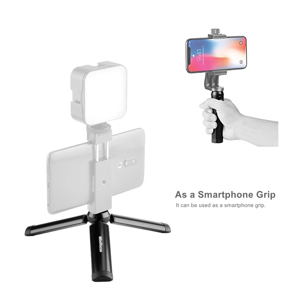 New Aluminum Mobile Cell Phone Clip Holder Clamp Bracket with Cold Shoe Mount for Smartphone Hand Grip Video Vlogging Hanlde Kit