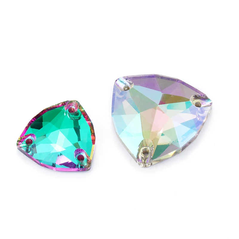 Color Fat Trilliant Shape K9 Glass Crystal Rhinestone Flatback Sew on Rhinestone Sewing Stone Clothes Craft  Jewelry decoration