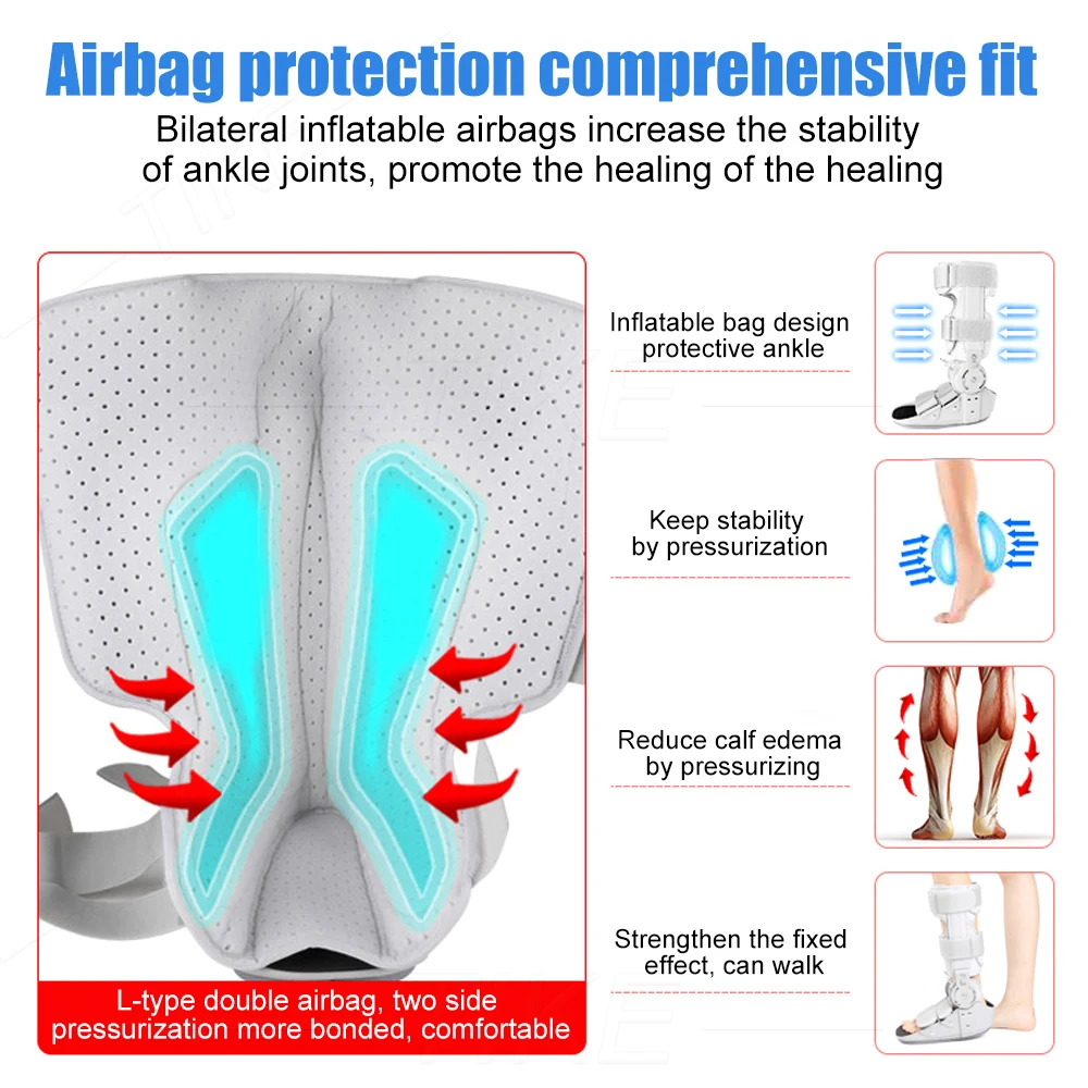 TIKE Walker Brace Air Walking Fracture Boot with Air Pump Brace for Stabilizer Injured Foot Ankle Sprain Broken Toe Post Surgery