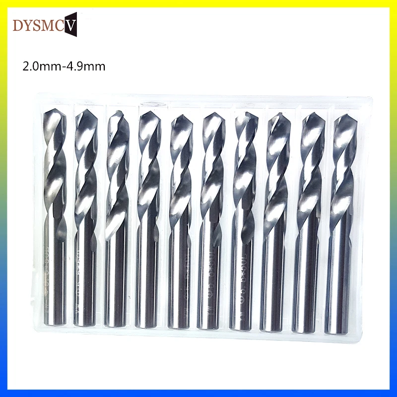 10pcs Hard Alloy STRAIGHT Shank เจาะ 2mm 2.5mm 3mm 3.5mm 4.0mm สว่านโรตารี่โลหะผสม twist เจาะ