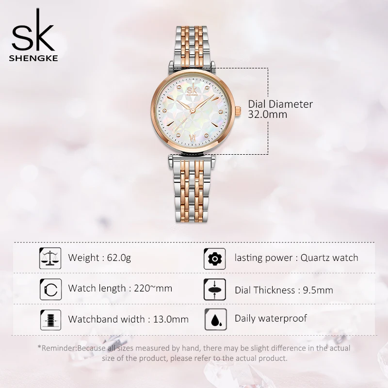 Shengke Brand Luxury Bracelet Women Watch Rosegold Wristwatch for Women Japanese Quartz Original Design Watch Relogio Feminino