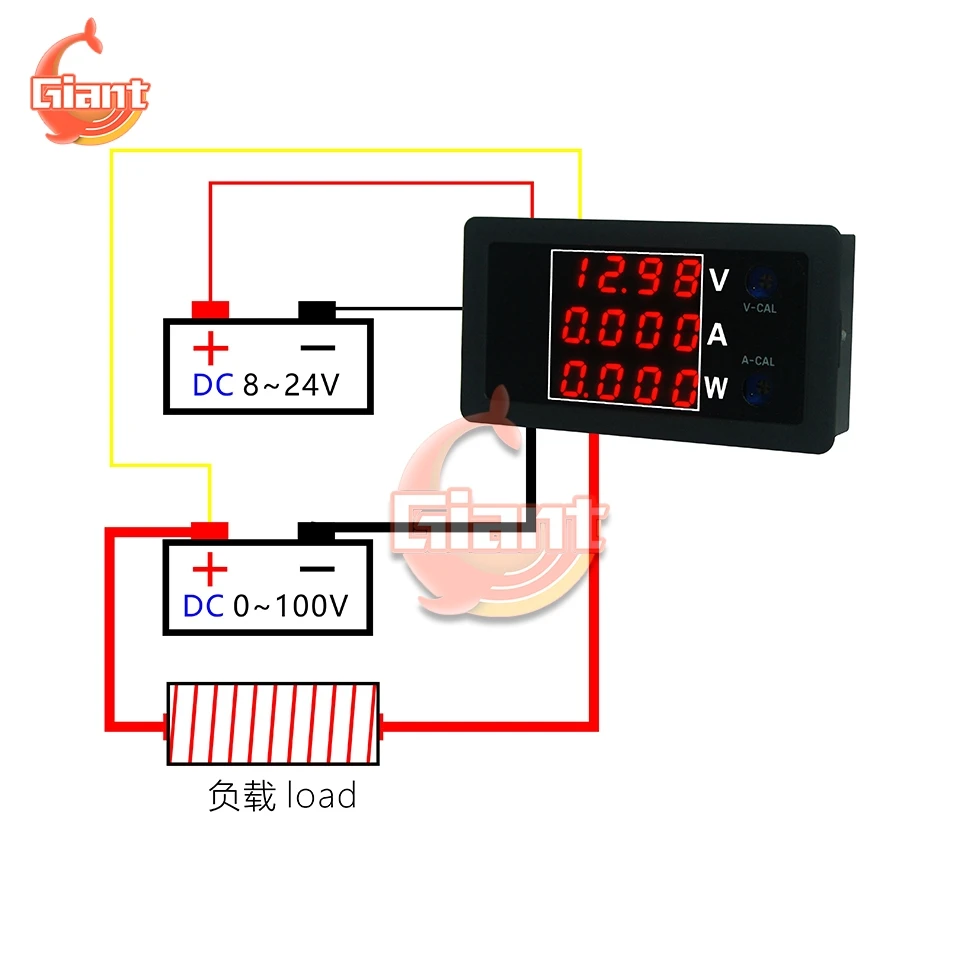 DC 0-100V 10A 1000W Digital LED Voltmeter Ammeter Wattmeter Voltage Current Power Supply Energy Meter Detector Tester Monitor