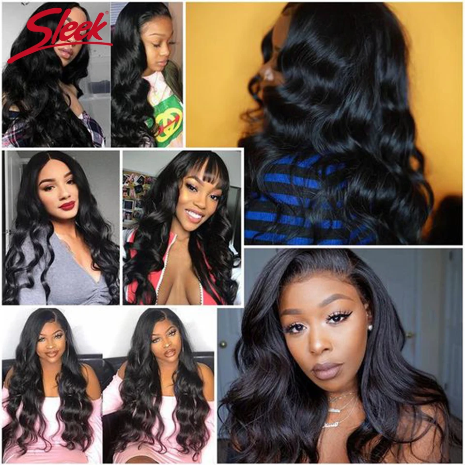 Sleek Brazilian Body Wave 4X4 Human Hair Wigs Pre Plucked 13x4 Lace Front Human Hair Wigs Remy 360 Lace Frontal Wigs For Women