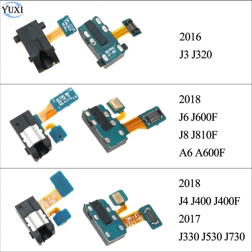 

For Samsung Galaxy J3 J5 J7 2017 J330 J530 J730 J4 2018 J400 J400F J6 J8 A6 Earphone Headphone Audio Jack Microphone Flex Cable