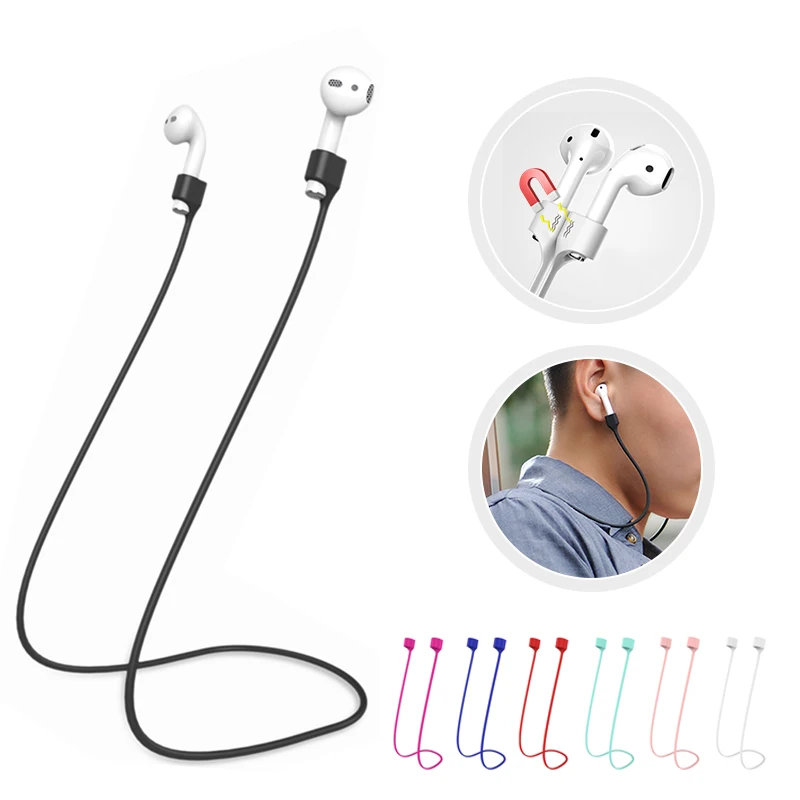 Magnetic Wireless Earphone String Rope Line For AirPods Pro Anti-lost Rope Silicone Lanyard For AirPods 1 2 Cable Stand Holder