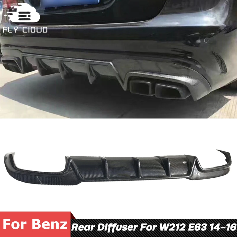 Carbon Fiber Rear Bumper Lip Spoiler Shovel Diffuser For Benz E Class W212 E63 AMG Car Body Kit 2014-2016