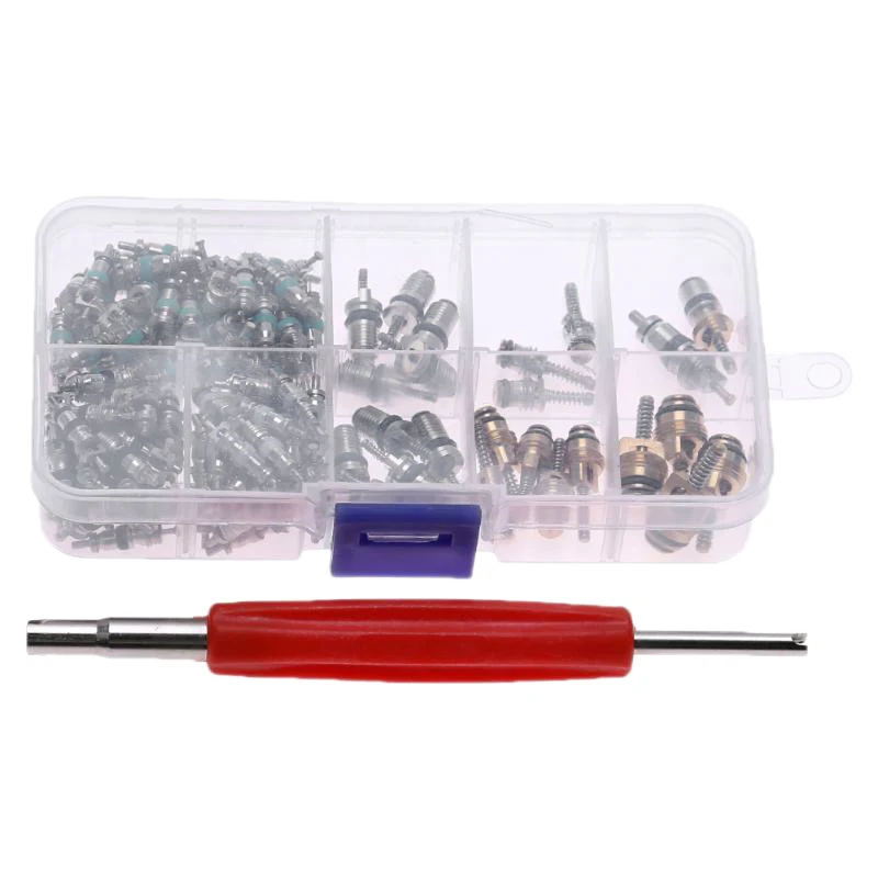 135 Pcs Auto Air Conditioning A/C Valve Core R134 Remover Assortment Kit For Toyota Honda Lexus Nissan Hyundai Gm Ford Chrysler