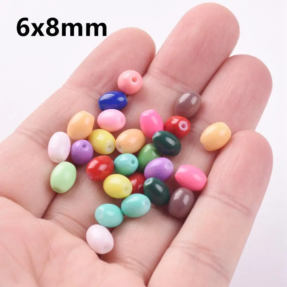 8x6mm 11x8mm Oval şekil kaplı opak cam gevşek takı yapımı için halka boncuk toptan Lot DIY el sanatları bulguları