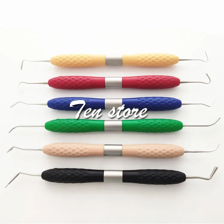 6pcs Dental Resin Compound Filling  Resin Filling Head Set Thick set handle Restoration Dental Instrument