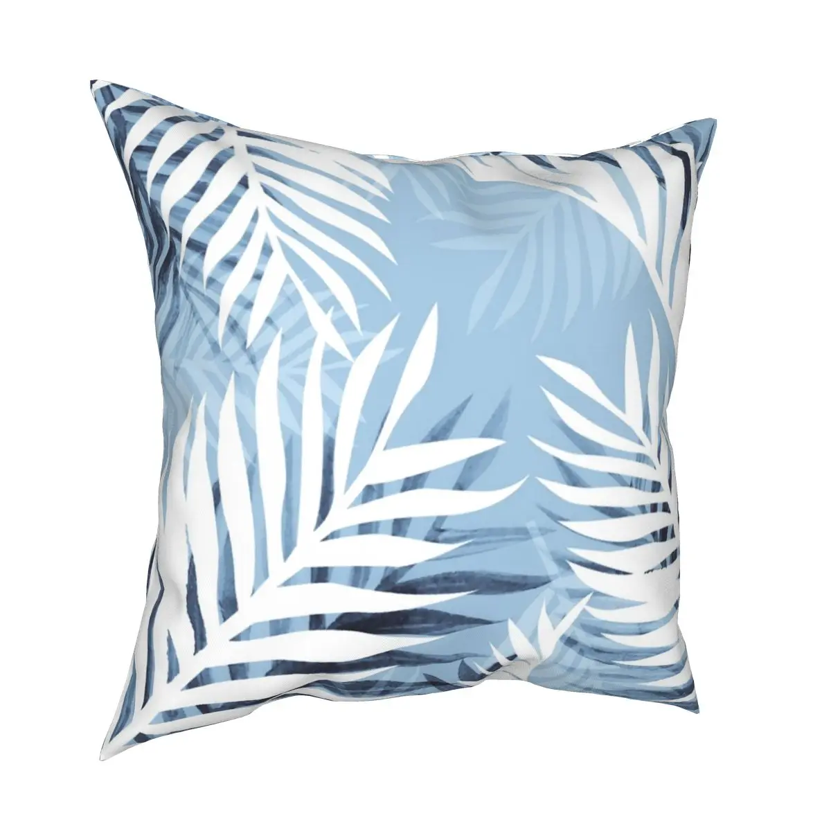 Tropical Bliss Chambray Blue Square Pillowcase Polyester Printed zipper Decor Pillow Case for Home Cushion Case 18