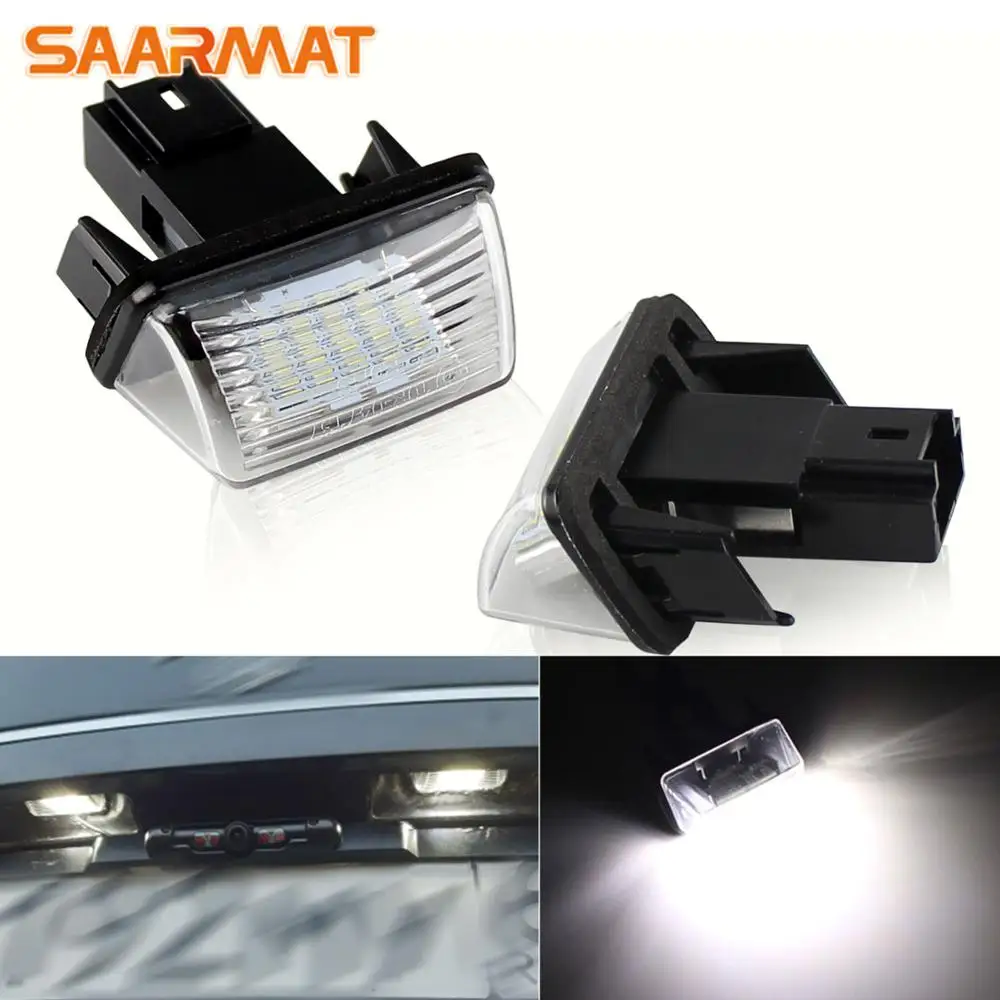 

2pcs Plug and play Car license plate light Number Plate Lights Lamp for Peugeot 206 207 306 307 308 406 407 5008 Partner 96-12