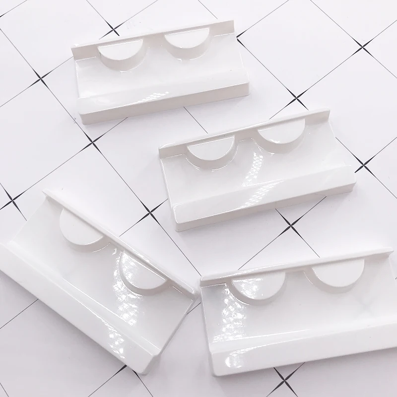 Vollstreifen-Wimpernschalen für 3D-Nerzwimpern, Kunststoff-Acryl-Tablett, Wimpernverpackungsbox, rechteckiges Gehäuse, transparenter Halter