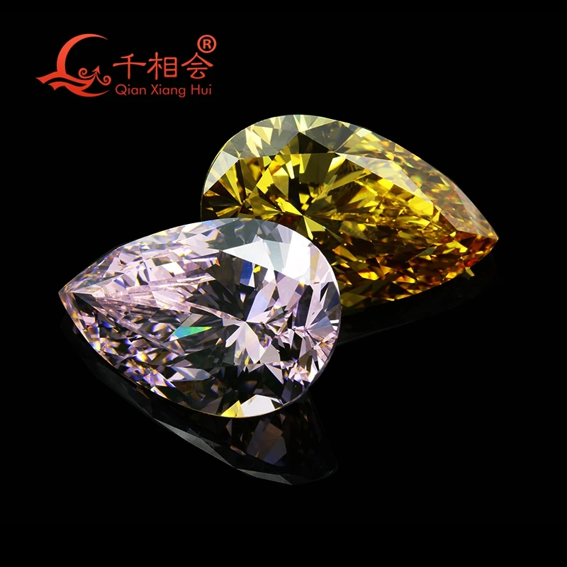 25x40mm Pear Shape Cubic Zirconia Loose Stone   Pink Yellow White Colors for Jewelry Making