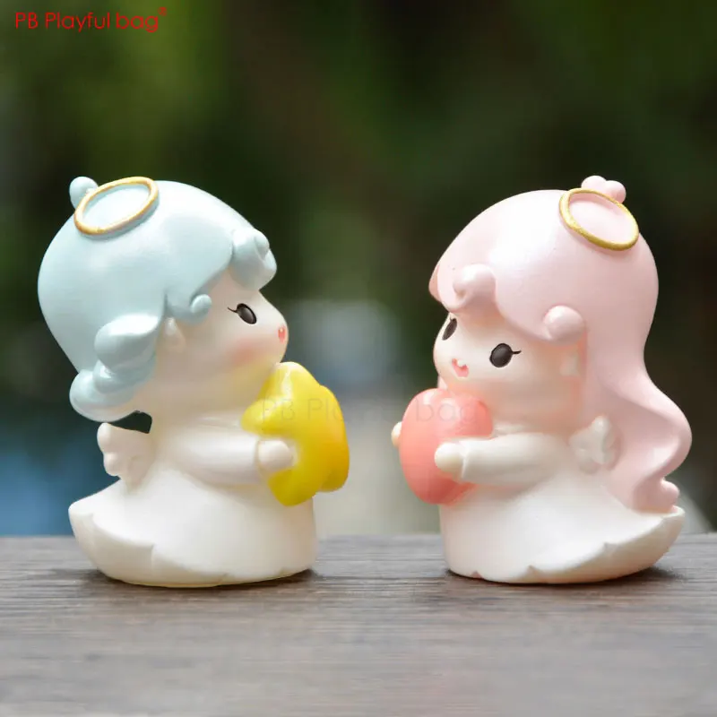 Playful bag 1 pair Angel Couple Doll Cute Boy Girl Gemini Doll Desktop Cake Decoration PVC figure ornaments HG53