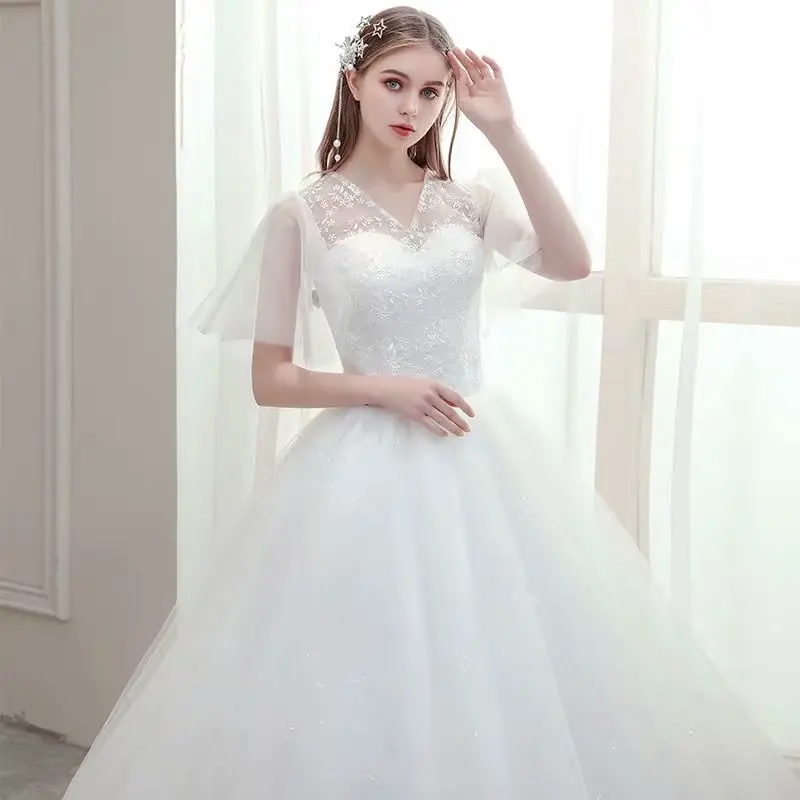 Robe De Mariée en dentelle style Boho, col en v, Robe De soirée à lacets