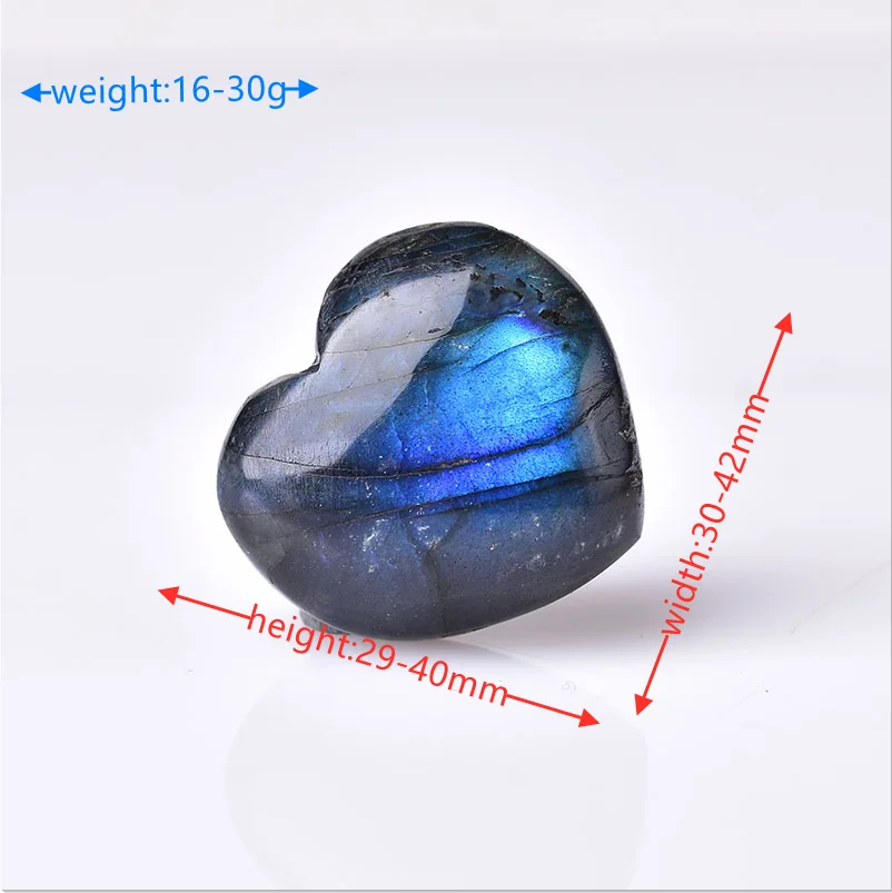 Wholesale Natural Labradorite Heart Shape Crystal Moonstone The Heart Of The Ocean Reiki Healing Stone Mineral Jewelry Pendant H