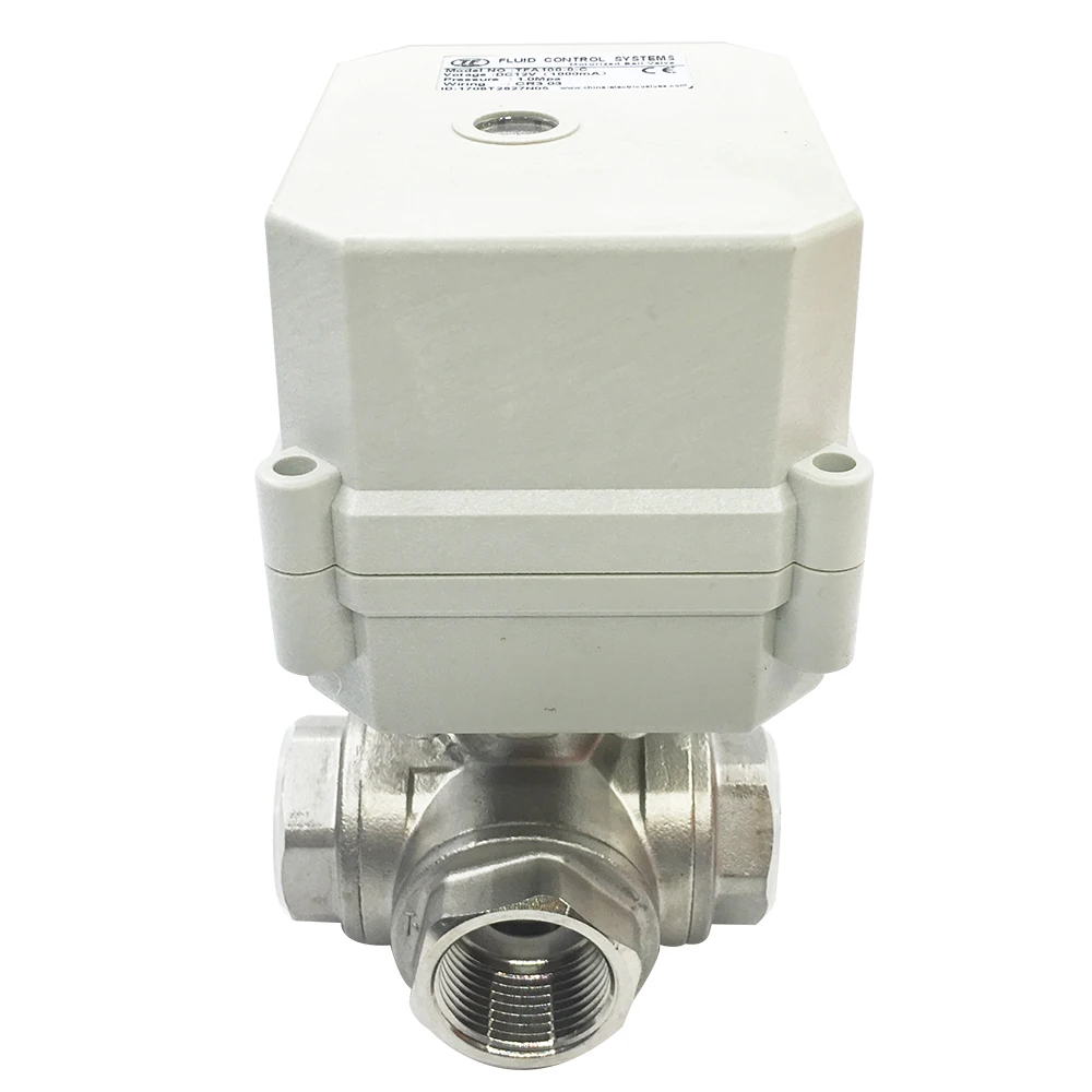 Tsai Fan DN20 3 Way L Port T Port BSP/NPT Stainless Steel Power Failure Return Valve AC/DC9-24V 2/5 Wires Signal feedback