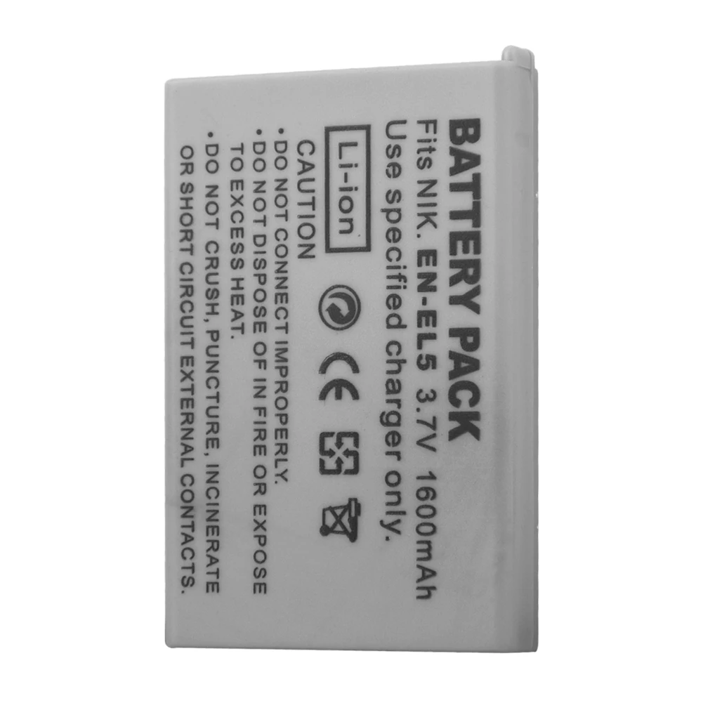 3.7V 1600mAh EN-EL5 Battery + USB Charger for Nikon Coolpix P4 P80 90 100 P500 P510 P520 P530 P5000 P5100 P6000 Camera Bateria