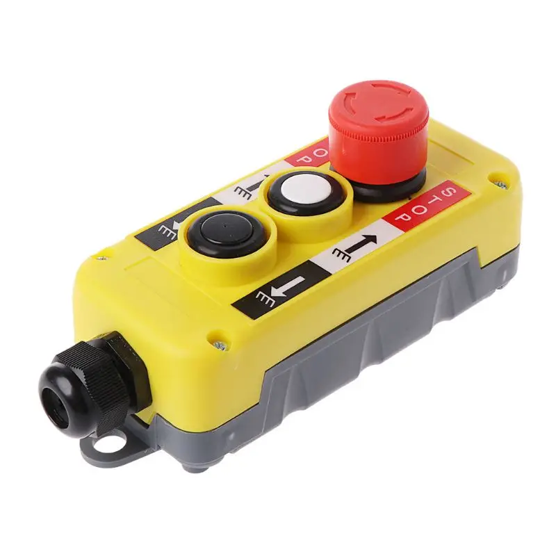 Waterproof Industrial Push Button Switch Emergency Stop for Electric Crane Hoist Pendant Control Station B03E