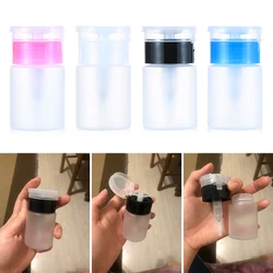 60ML Mini Pump Dispenser Empty Bottle Acrylic Gel Polish Remover Cleaner Liquid Container Storage Small Pressure Bottle Nail Art
